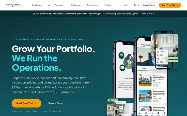 Properly homepage: cohosting operations with visual checklists and real time inspection